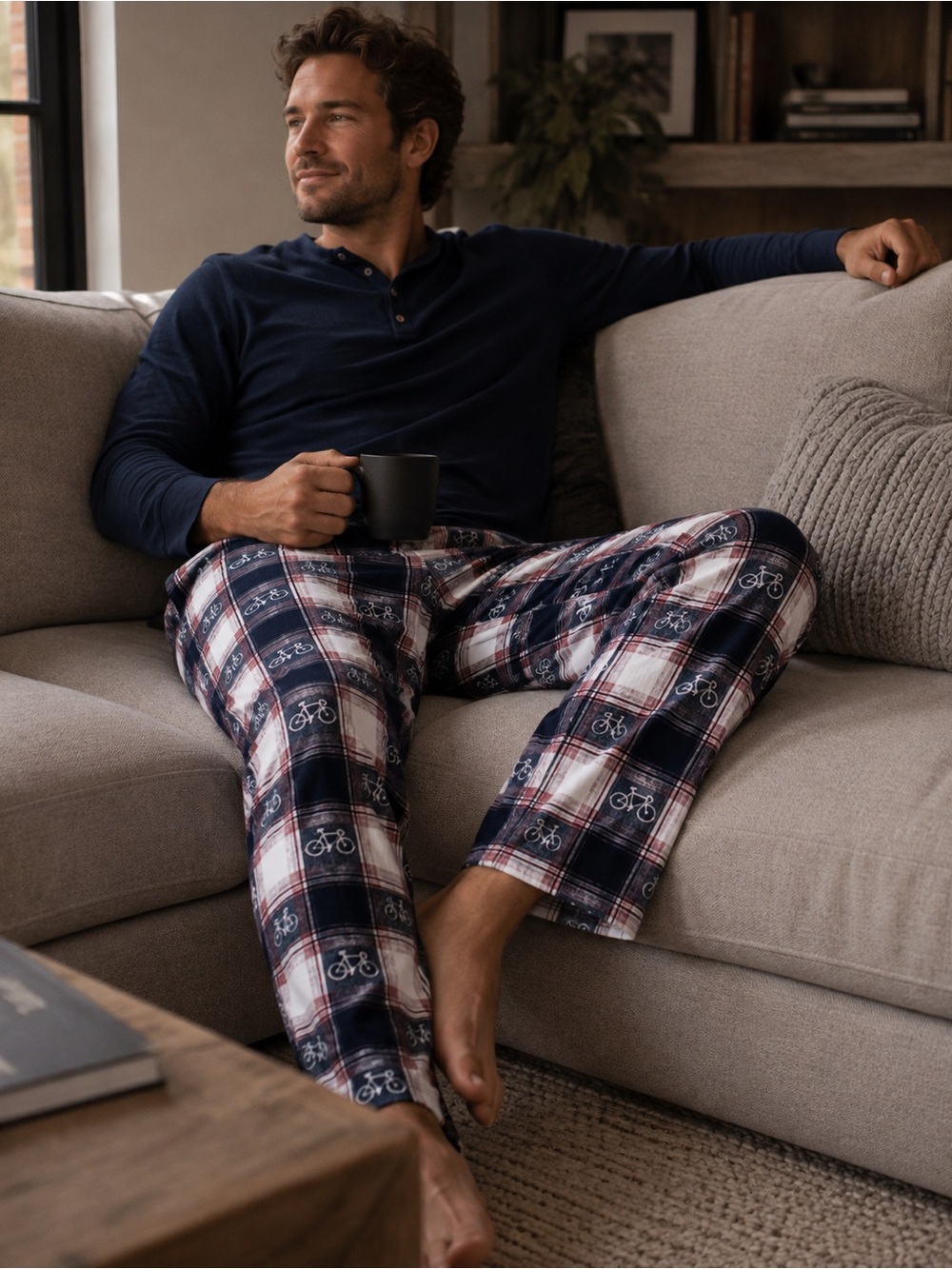 Fat face Bicycle Jacquard Lounge Pants Mens XL